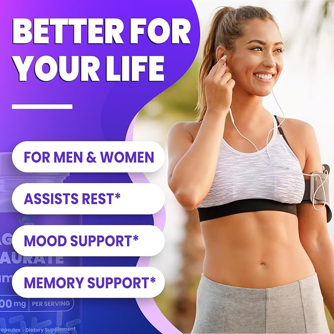 Magnesium Taurate Supplement 1500mg,with Vitamins B6, C & D3,High Absorption for Energy,Vegan, Gluten Free,120 Capsules,2 Month Supply