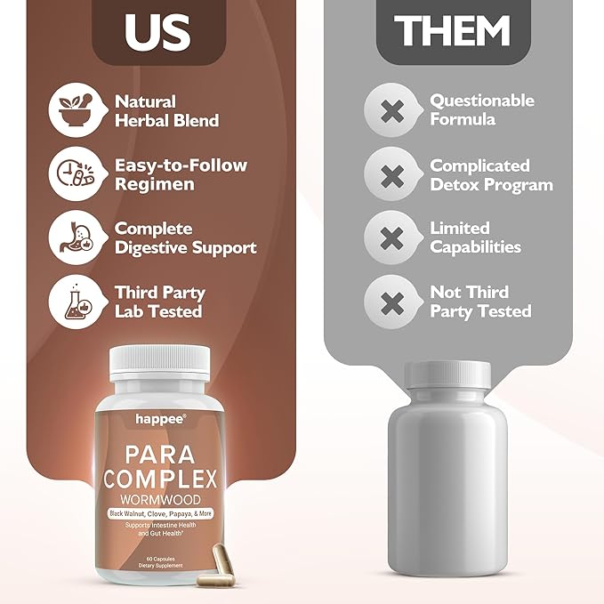 ParaComplex Intestinal Guard for Humans with Wormwood Black Walnut Cloves Garlic & More – Complete Herbal Cleanse for Gut Health & Digestive Balance – 60 Capsules
