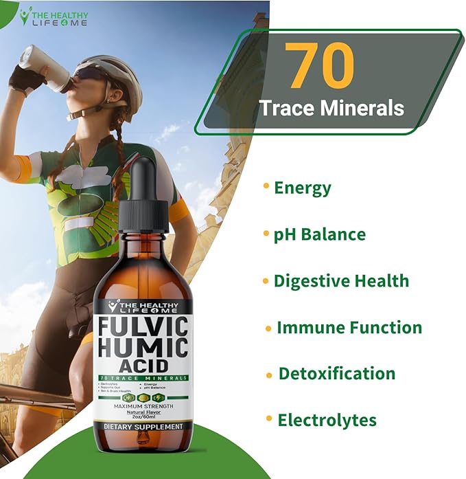 Organic Fulvic Acid + 72 Trace Minerals | Digestion | Hydration | Keto, Dietary Supplement Drop| Energy | pH Balance | 2-Month Supply | The Healthy Life 4 ME
