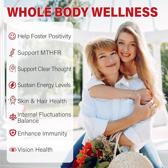 Methylated Multivitamin with B Complex for Women - Daily Vitamin B1, B2, B6, B12, Folate, C & Magnesium with Omega 3 - Supports for Energy Immune - Gluten-Free & Sugar-Free