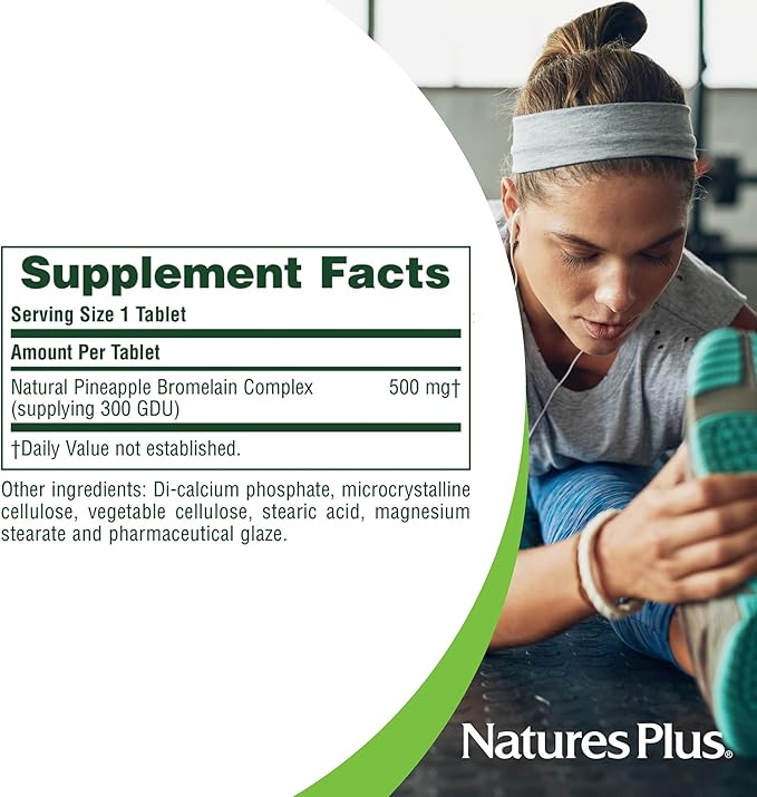 Natures Plus Bromelain - 500 mg, 90 Vegetarian Tablets - Natural Proteolytic Enzyme Supplement- Gluten-Free - 90 Servings