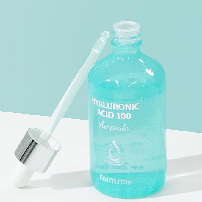 FARMSTAY Hyaluronic Acid 100 Ampoule - Hydrating Hyaluronic Acid Treatment - Helps Maintain Water and Oil Balance - Strengthens Skin Barrier - 3.38 oz