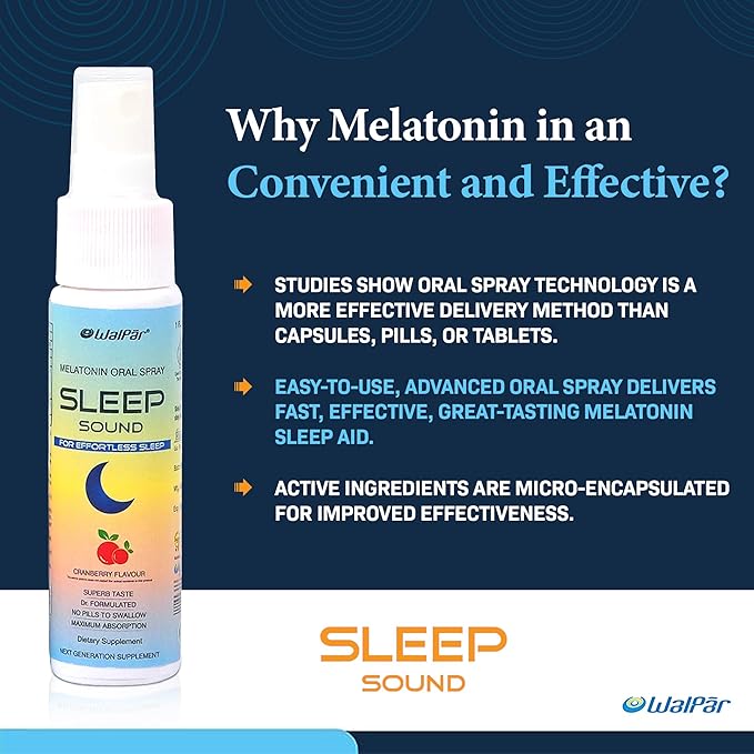 Oral Sleep Spray Supplement (30ml) - Cranberry Flavored Sleep Aid Spray – Drug & Gluten Free Instant Melatonin Spray for Sleep & Immune System Support - Non-Habit Forming Sleep Support Spray