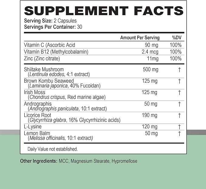 Simplix | Natural Supplement to Strengthen The Immune System | Respond to Outbreaks | Source of Highly Researched Mushroom & Seaweed Polysaccharides 60 Veggie Capsules (1 Pack)