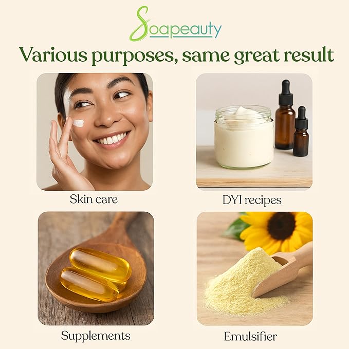 SUNFLOWER LECITHIN Liquid Oil | Cold Pressed Unrefined | USP Grade Unbleached 100% Pure Natural Sunflower Lecithin Oil | Skin Moisturizer, Soap Making, Lotion | 16 fl oz