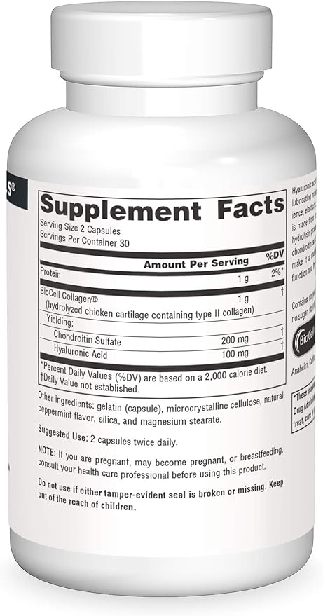 Source Naturals Hyaluronic Acid, Promotes Healthy Joints*, 50mg - 60 Capsules