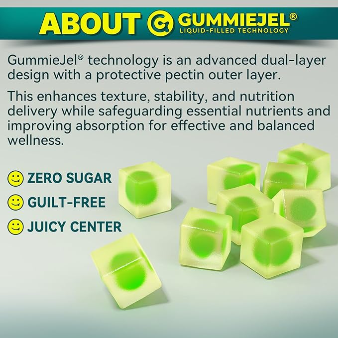 Vegan Omega 3 Gummies 1000mg w/MethylFolate, Vitamin B12, Omega 3 Fish Oil Alternative for Adults, Plant Based DHA 460mg & EPA 230mg for Brain, Mobility, Eye & Immune, Sustainable, Sugar Free, 60 Cts