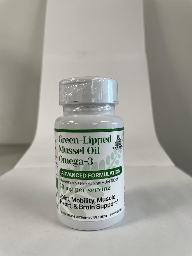 TURNER New Zealand Green Lipped Omega-3 Mussel Oil, 53x Higher Potency with UAF1000+ Super Antioxidant for Superior Joint Comfort & Mobility, No Fishy Aftertaste, 3 Bottles, 180 Softgels
