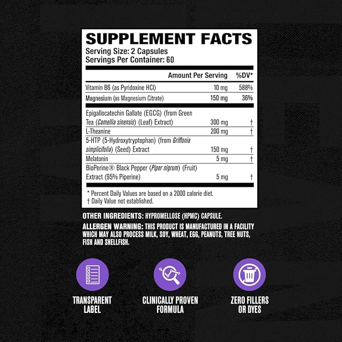 Jacked Factory Lean PM Night Time Fat Burner, Sleep Aid Supplement, & Appetite Suppressant for Men and Women - 120 Stimulant-Free Veggie Weight Loss Diet Pills