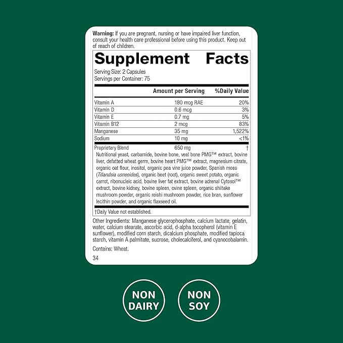 Standard Process Ligaplex II - Joint & Bone Support - Manganese Supplement with Vitamin B12, A & D - Skeletal System & Joint Support Supplement - 150 Capsules