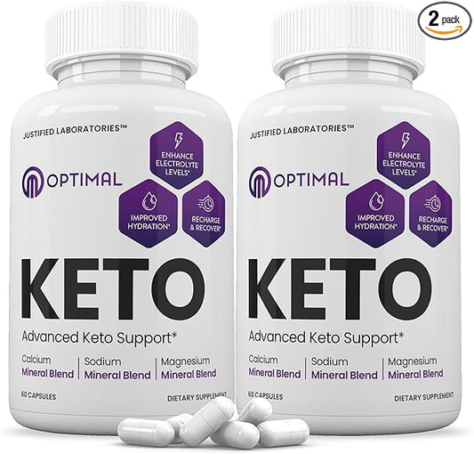 (2 Pack) Optimal Keto Pills 1275MG New & Improved Formula Contains Apple Cider Vinegar Extra Virgin Olive Oil Powder Green Tea Leaf 120 Capsules