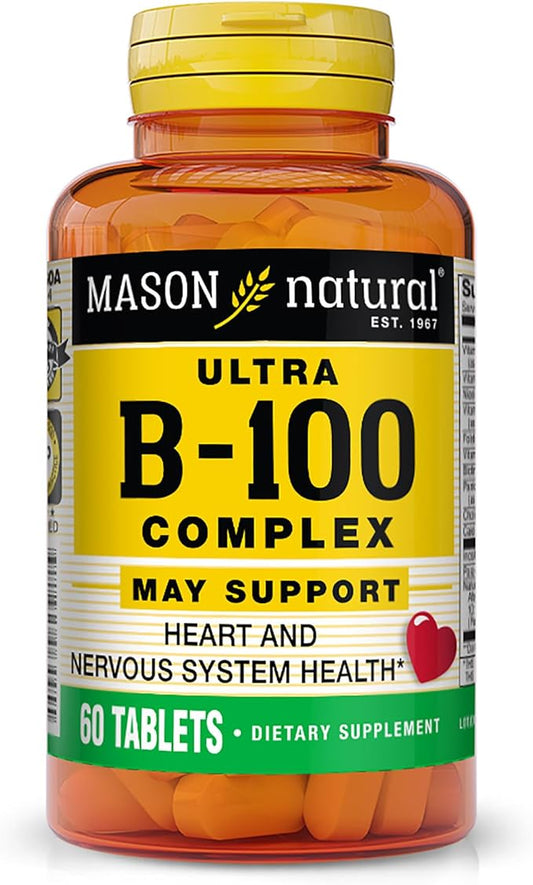 MASON NATURAL Ultra B-100 Complex - Healthy Heart and Nervous System, Improves Immune Function and Energy Metabolism