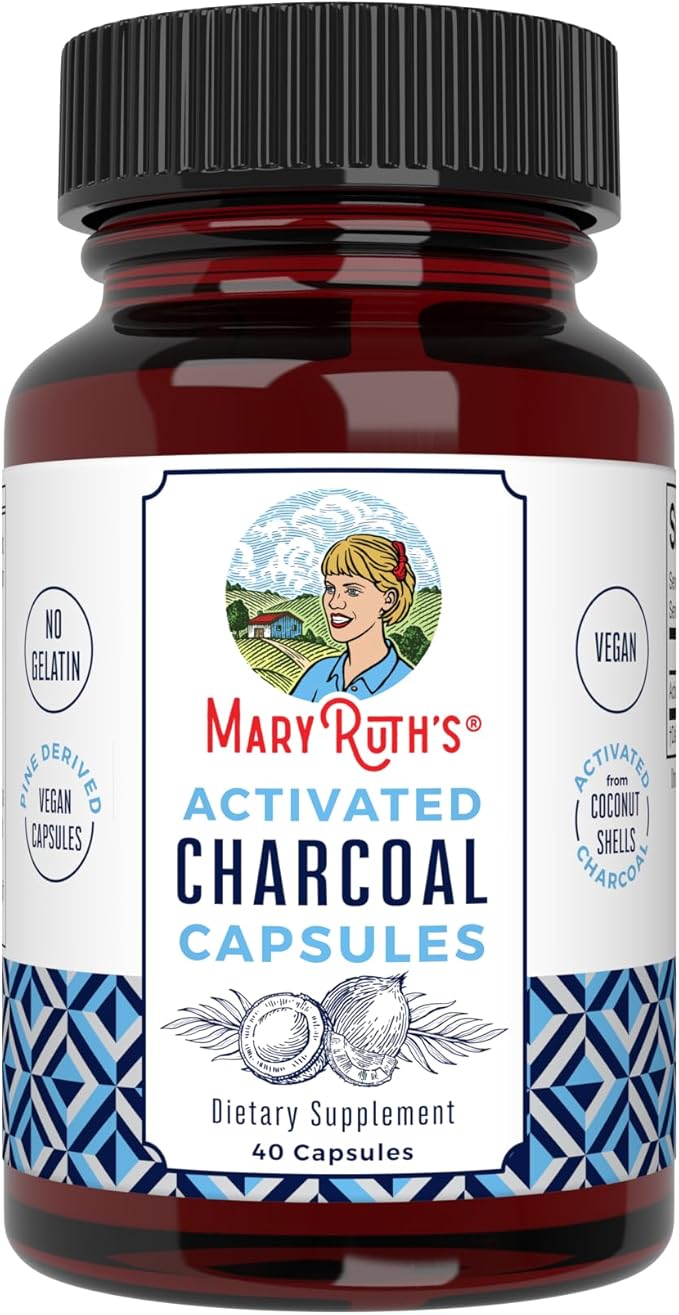 Activated Charcoal by MaryRuth's | Activated Charcoal Capsules | Substance Adsorption | Derived from Coconut Shells | Vegan Capsules from Pine Trees | Non-GMO | Gluten Free | 40 Count