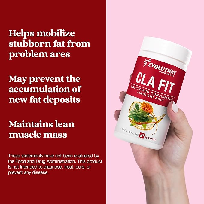 Evolution Advance Sport Nutrition CLA Fit 2,400 mg – Conjugated Linoleic Acid Supplement - Support Lean Muscle Mass, Promote Energy – Non-GMO, Gluten-Free (90 Softgels), 800 mg Per Softgel