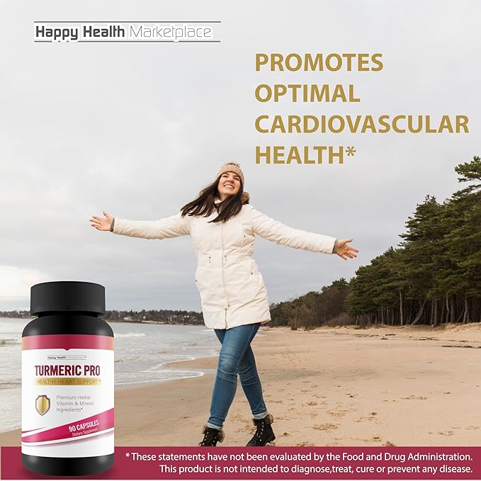 Turmeric Pro Healthy Heart Support - Our Best Healthy Heart Support Plus Turmeric Formula - Healthy Heart Supplements for Men & Women with Berberine Turmeric Ginger & More! - Heart Health Supplements