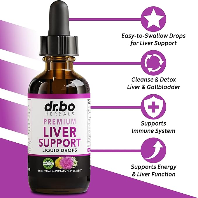 Liver Cleanse Detox & Repair Organic - Natural Liver Support Supplement Liquid Drops, Milk Thistle Dandelion, Chanca Piedra Extract, Artichoke - Gallbladder Health Formula Supplements Liquid Drops 2oz