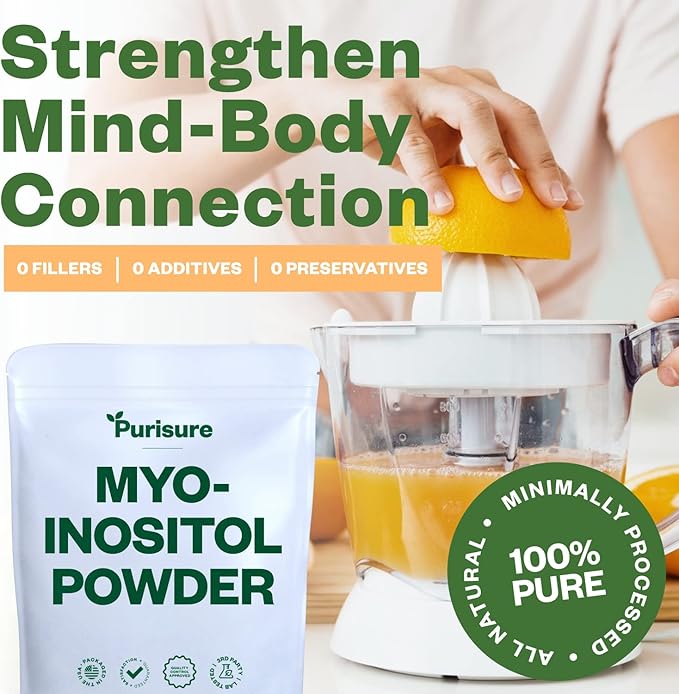Myo-Inositol Powder, 250g, Fertility, Hormonal Balance and Ovarian Support, Pure Inositol Powder, Myo Inositol Supplement to Support Energy and Brain Wellness, Vegan, Non-GMO, 500 Servings