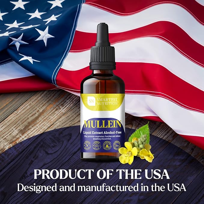Mullein Leaf Extract - Mullein Drops - Lung Cleanse - Supplement for Respiratory System Support & Healthy Mucous Membranes - Verbascum Densiflorum - 2 oz