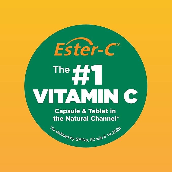 Ester-C American Health with Citrus Bioflavonoids Capsules - 24-Hour Immune Support, Gentle On Stomach, Non-Acidic Vitamin C - Non-GMO, Gluten-Free - 1000 mg, 90 Count