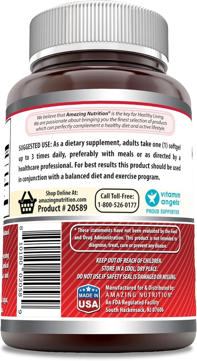 Amazing Formulas CLA 1000mg 120 Softgels Supplements | Conjugated Linoleic Acid | Non-GMO | Gluten Free