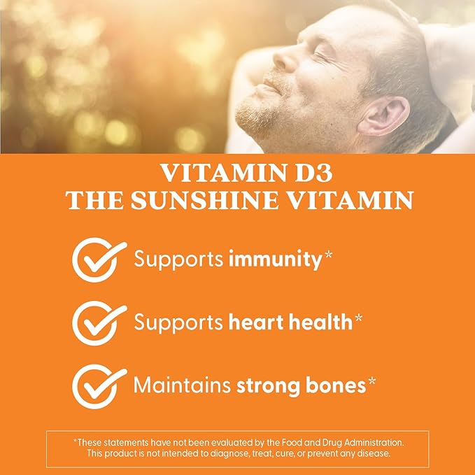 Doctor's Best Vitamin D3 5000 IU, Supports Heart, Bones, & Immunity, Non-GMO, Gluten Free, Soy Free, Vegetarian 180 Veggie Softgels