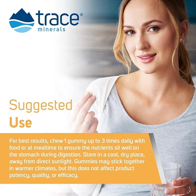 Trace Minerals | ConcenTrace Chewable Gummies Full Spectrum | Provide Potent Energy, Metabolic & Mood Support | Healthy Joints Bones and Teeth | Natural Pineapple | 90 ct