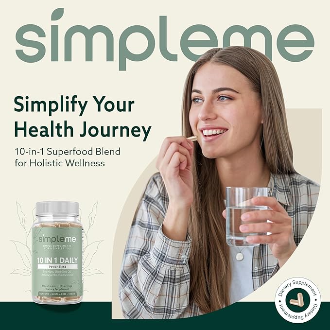 Burdock Root Organic and Bladderwrack 10 in 1 Immunity Booster Power Blend with Irish Sea Moss, Ashwagandha and Black Seed Supplement for Men and Women, Seamoss Pills Herbal, Vegan - 60 Capsules