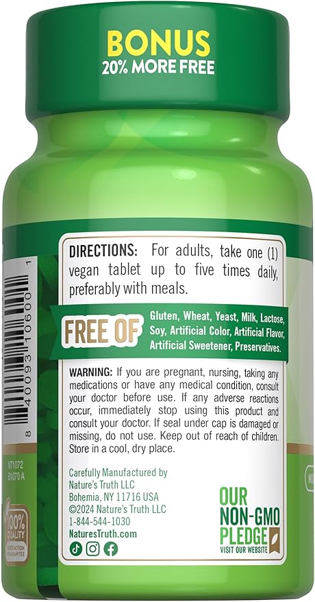 Nature's Truth B12 Vitamin | 500 mcg | 120 Tablets | Vegan, Non-GMO & Gluten Free Supplement