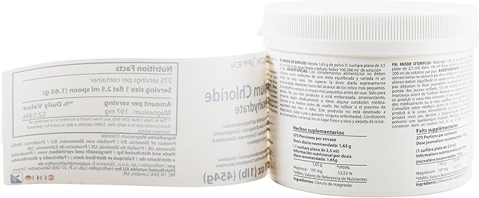 1 Pound Magnesium Chloride Hexahydrate | Pharmaceutical Grade Ingredients | Crystal Powder | Pure Ph. EUR., BP, USP, 100% | Heiltropfen®