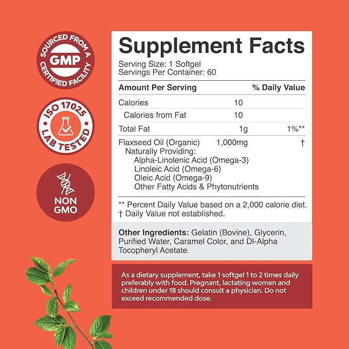 Bundle of Natural Hemp Seed Oil Capsules and Omega Flaxseed Oil 1000mg Softgels - with Essential Fatty Acids for Joint Support - Natural Omega 3 6 9 Supplement for Hair Skin and Nails