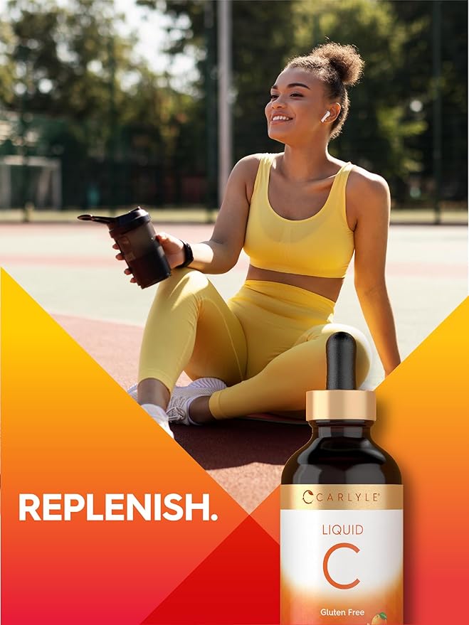 Carlyle Vitamin C Liquid | 4 fl. oz | Orange Flavor | Vegan, Non-GMO, Gluten Free Supplement