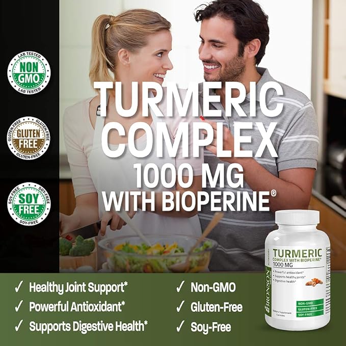 Turmeric Curcumin with BioPerine - High Potency Premium Joint Support with 95% Standardized Curcuminoids - Non-GMO Capsules with Black Pepper - 120 Count