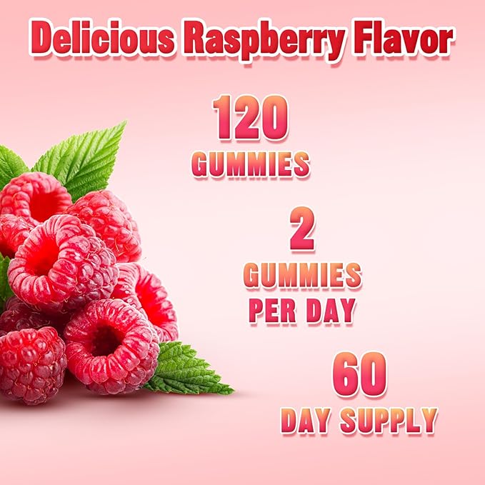 2 Pack Potassium Citrate Gummies for Adults Men & Women, Potassium Supplement for Support Leg Cramps, Muscle Health & Electrolyte Balance, Vegan, Raspberry Flavor, 120 Count