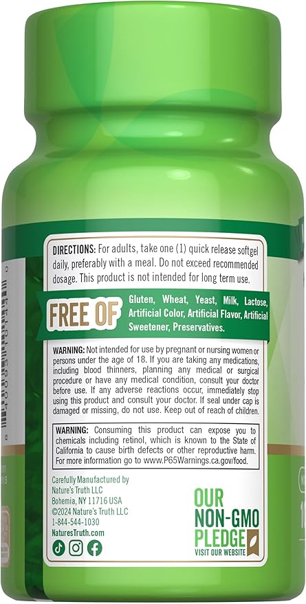Nature's Truth Vitamin A 10000 IU Softgels | 100 Count | Non-GMO & Gluten Free Supplement