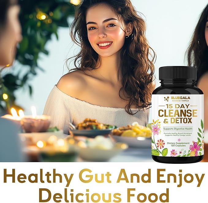 Colon Cleanse, 15 Day Cleanse, with Natural Ingredients such as Senna Leaf, Cascara Sagrada Bark and Psyllium Husk Powder, Supports Gut and Digestive System, Non-GMO, For Men and Women, 120 Capsules