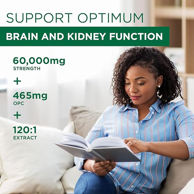 Grape Seed Extract 500 mg with 93% Polyphenols - 120:1 60,000mg Strength, 60 Capsules - 2 Months Supply - GMO & Gluten Free - Polyphenols Extracts