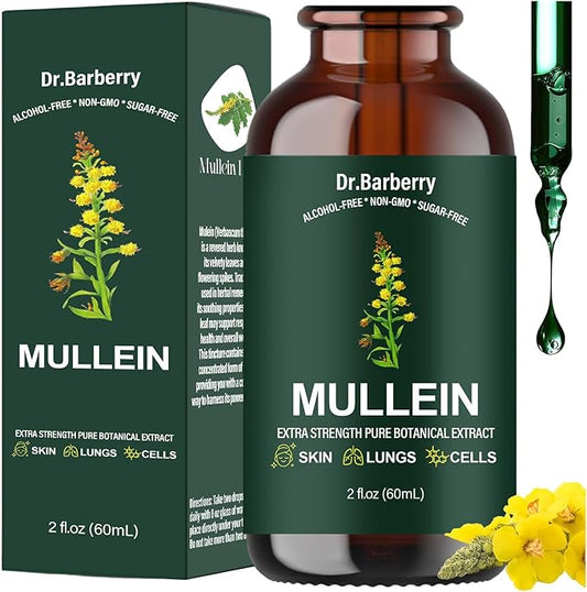 Mullein Drops for Lungs - Lung Detox for Respiratory System, Supports Overall Lung Health, Natural Echinacea Herbal Supplements, Non-GMO, Vegetarian (2 Fl Oz (Pack of 1))