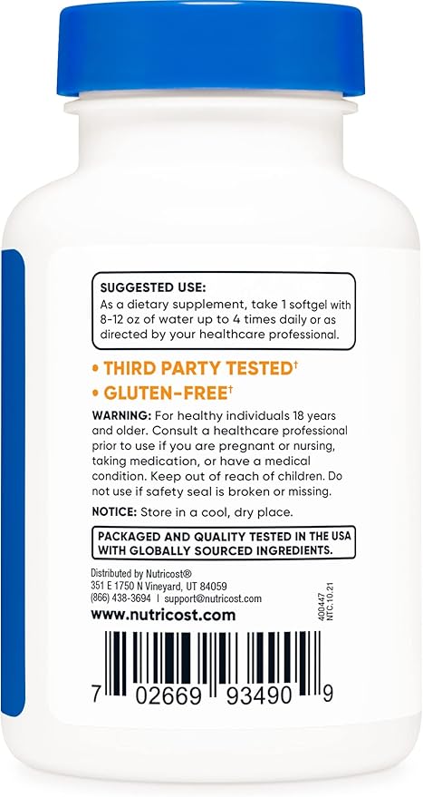 Nutricost Garlic 1000mg, 240 Softgels (2 Bottles) - Orderless, Premium Gluten Free Supplement