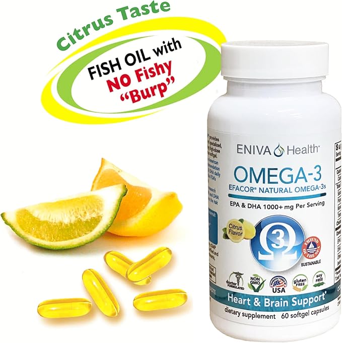 Eniva Omega-3 Fish Oil High EPA/DHA Premium Fish Oil Daily Supplement (60 caps)