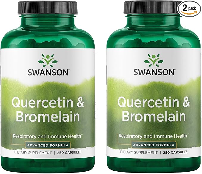 Swanson Quercetin & Bromelain- Supplement- Unique Natural Formula-(250 Capsules, 260/78mg Each) (2 Pack)