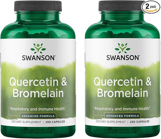 Swanson Quercetin & Bromelain- Supplement- Unique Natural Formula-(250 Capsules, 260/78mg Each) (2 Pack)