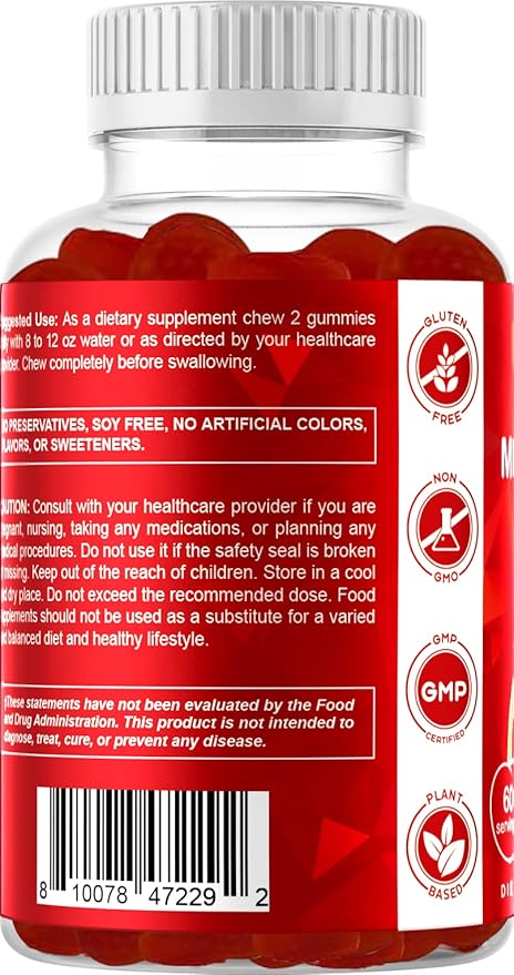 Vitamatic Extra Strength Vitamin B12 5000 mcg (Methyl B12) Gummies - 120 Count - Energy Metabolism Support and Nervous System Health Support, Natural Cherry Flavored (1)