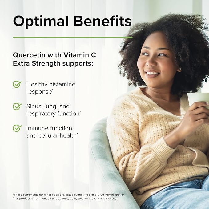 Terry Naturally Quercetin with Vitamin C Enhanced Absorption - Quercetin Supplement for Immune Support & Cellular Health - Respiratory Supplement for Sinus & Lung Health - 60 Capsules