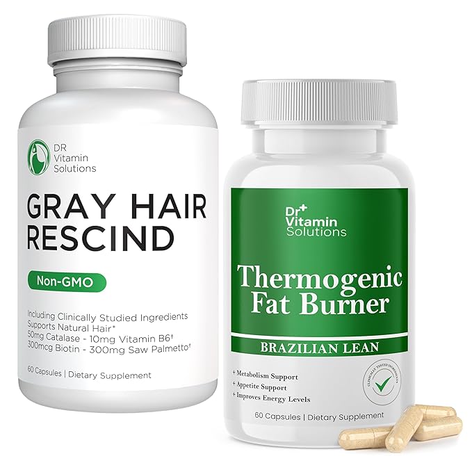 Gray Hair Rescind and Thermogenic Fat Burner Bundle - 60 Caps Each