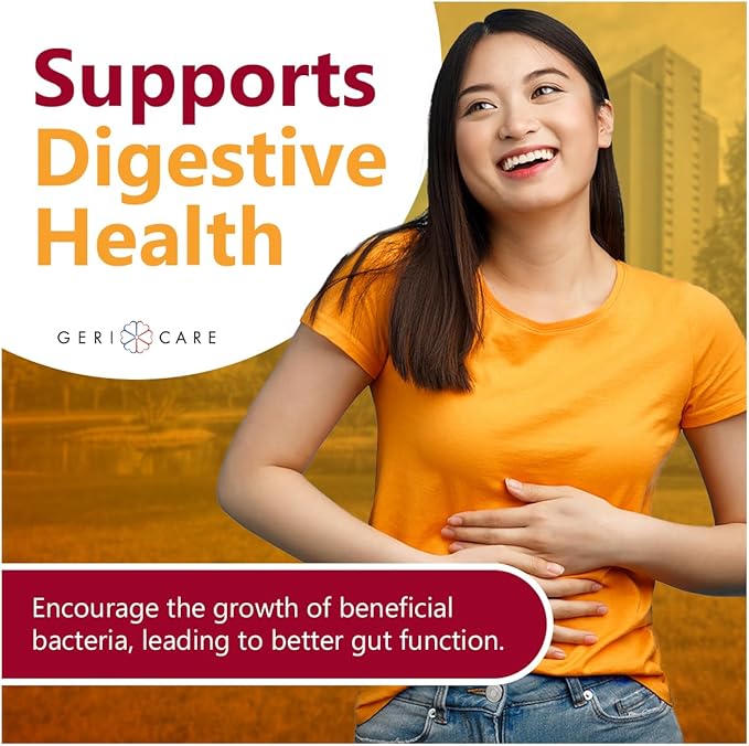 GeriCare Prebiotic Digestive Support Gummies – Berry Flavor, 72 Count, Plant-Based Fiber for Gut Health & Regularity, Non-GMO, Gluten-Free, Vegan, Fiber Supplement to Supports Regular Digestion