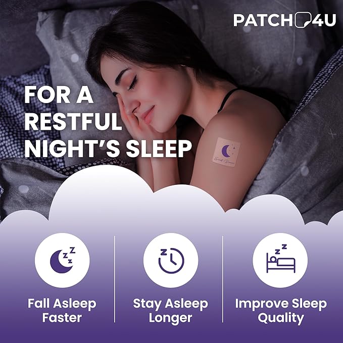 Sleep Patches for Adults Extra Strength | Easy-to-Apply Sleep Patch with Melatonin & Valerian | Relax & Wake Up Refreshed | Long-Lasting Night Comfort for Men & Women | 42 Patches