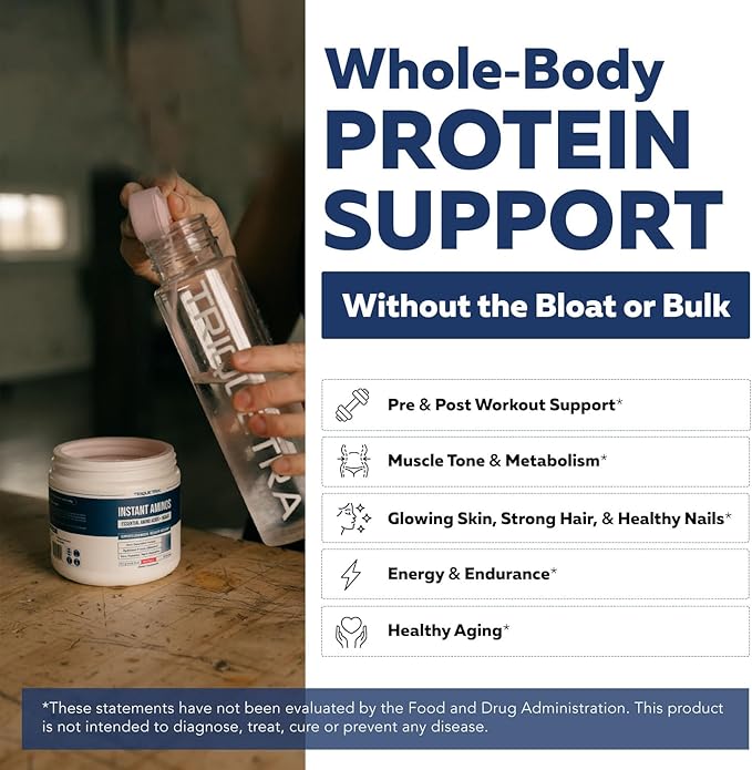 Instant Aminos - EAA+BCAA - 10 Essential Amino Acids Supplement, Rapid Absorption, Zero Digestion - Supports Lean Muscle, Recovery & Aging - 321% DIAAS Protein Score - Lemon Lime (30 Servings)