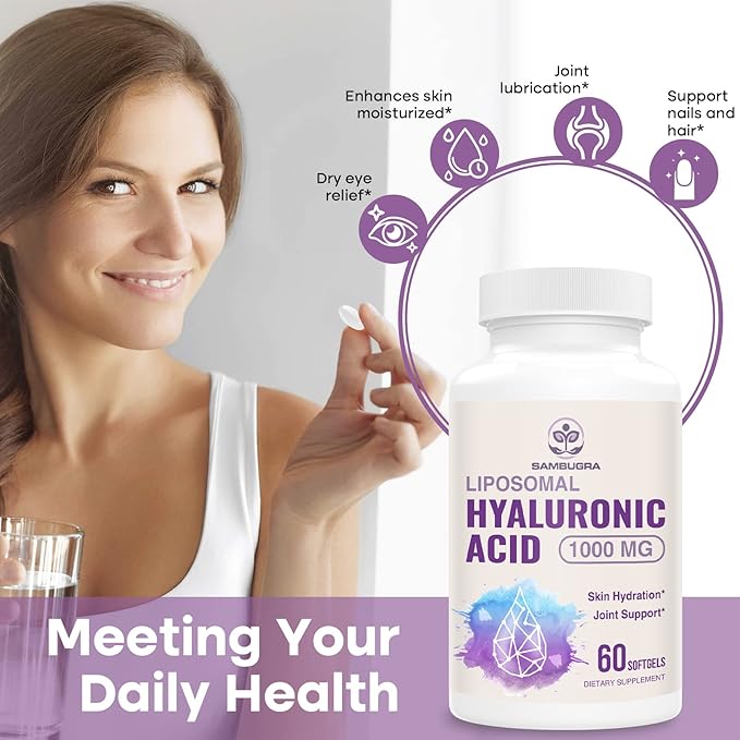 Liposomal Hyaluronic Acid Supplements 1000mg and TUDCA Liver Support 1100mg (Pack of 4)