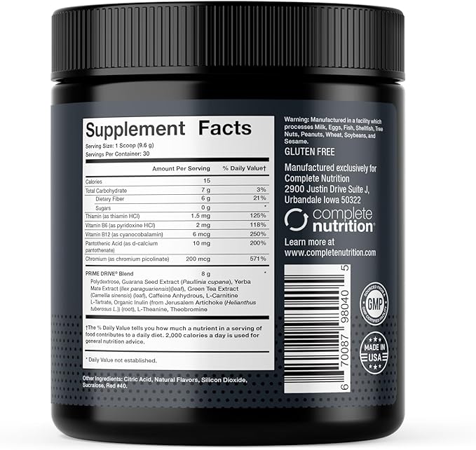 Prime Drive Energy Strawberry Melon Pre Workout Energy Drink Powder, Provides Extreme Energy, Focus and Intensity, Boosts Metabolism 10.2oz (30 Servings)