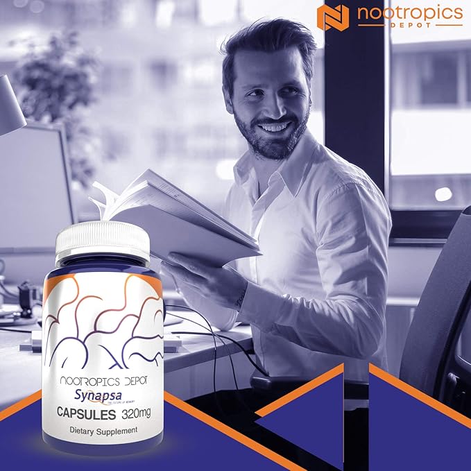 Nootropics Depot Synapsa Bacopa Monnieri Capsules | 320mg | 60 Count | Whole Plant Extract | Ayurveda Supplement | Adaptogen Herb | to Enhance Learning, Memory & Mental Performance